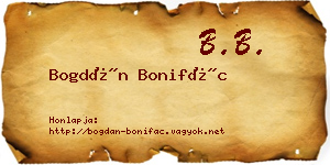 Bogdán Bonifác névjegykártya